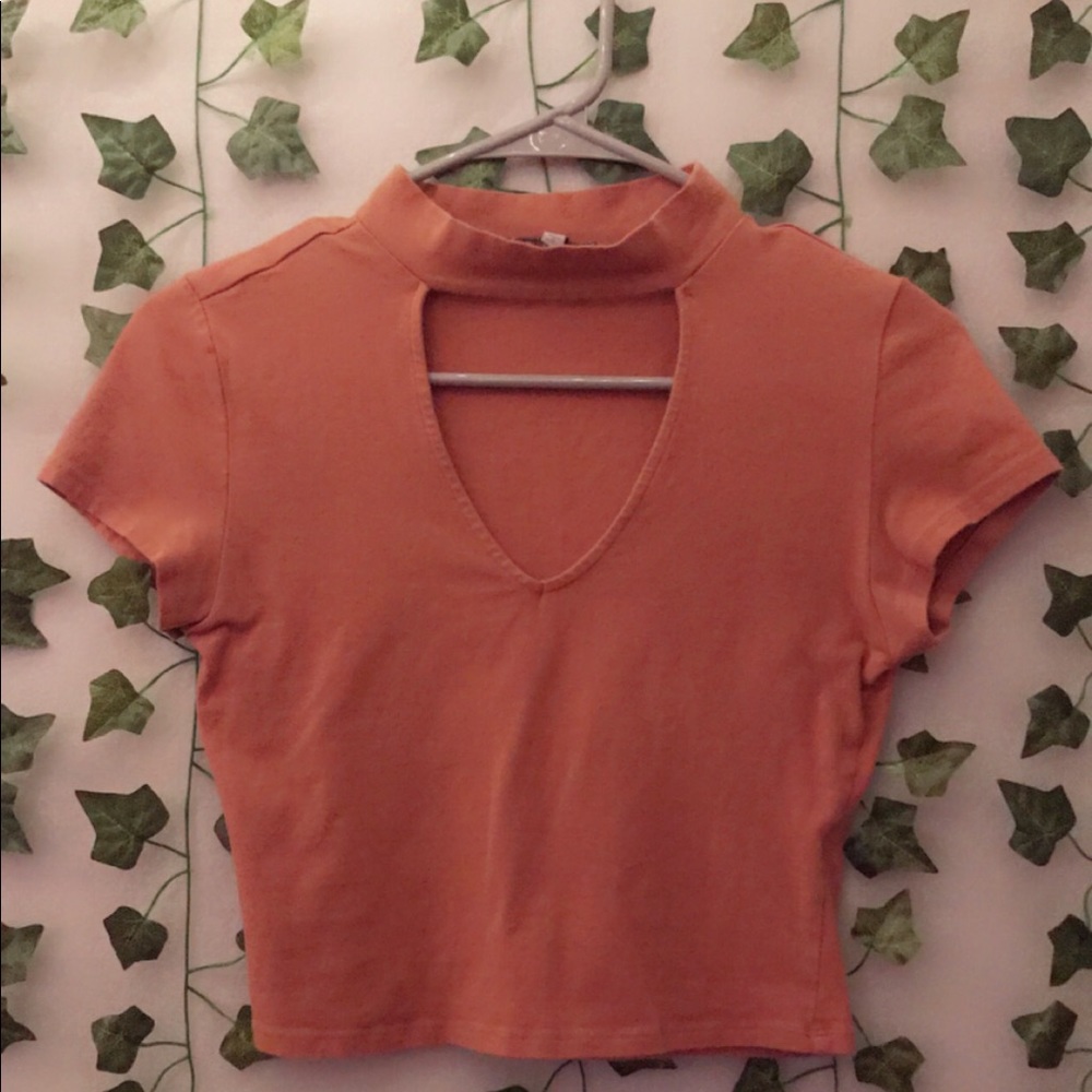Rose Pink V-Neck/Halter Crop Top